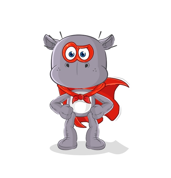 Hippopotamus heroes vector cartoon character