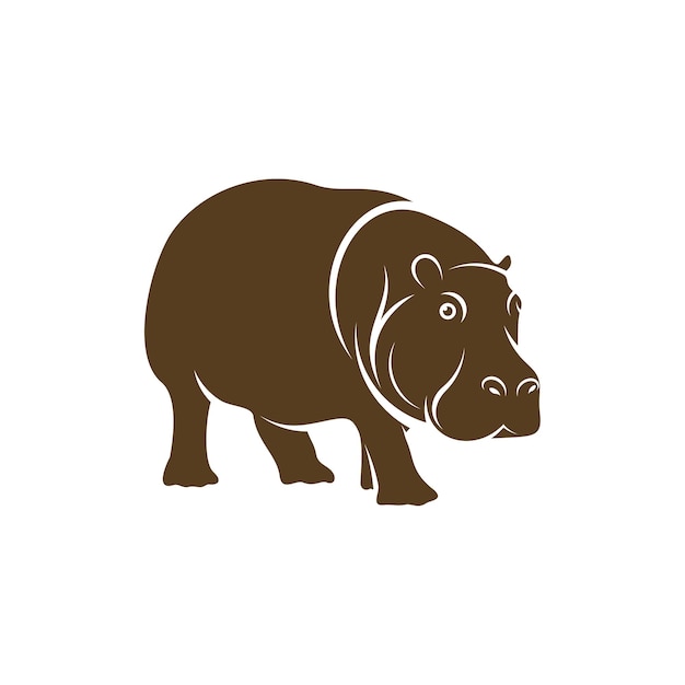 Hippopotamus logo design vector Icon Symbol Template Illustration