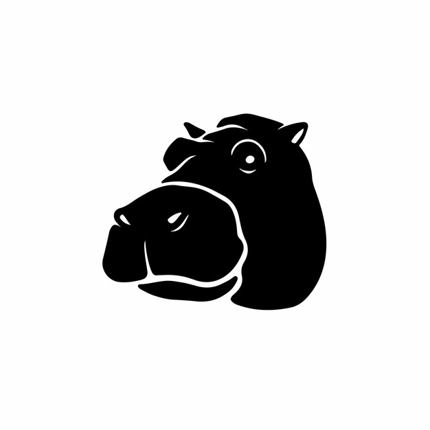 Hippopotamus Logo Symbol Stencil Design Tattoo Vector Illustration