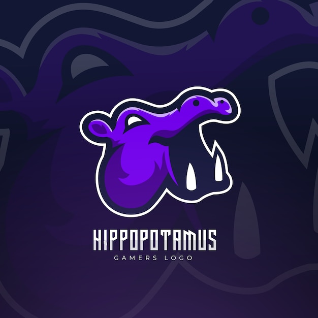 Hippopotamus mascot esport logo design