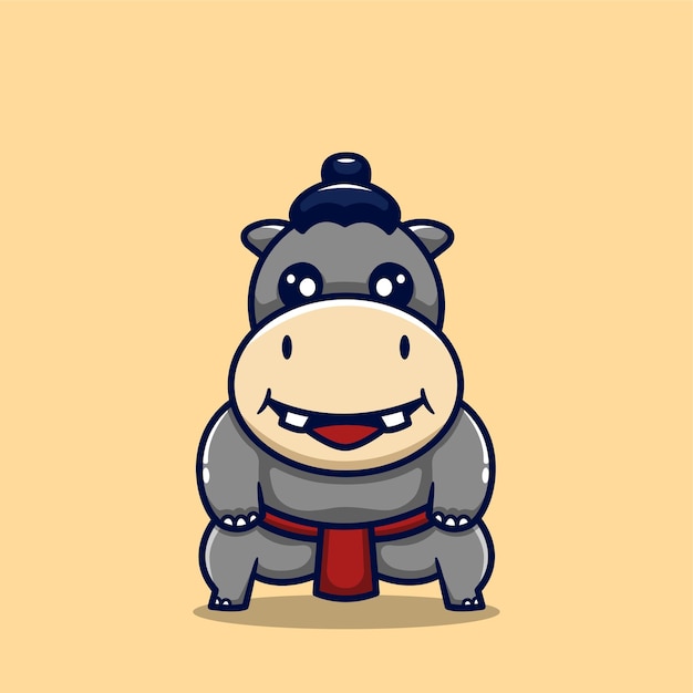 Hippopotamus playing sumo