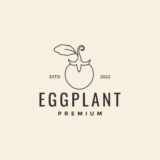 Hipster circle eggplant logo design