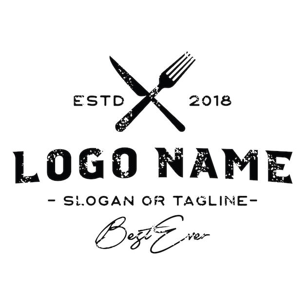 Hipster Cooking and Restaurant Logo Vector