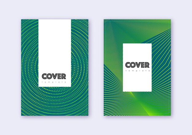 Hipster cover design template set Green abstract