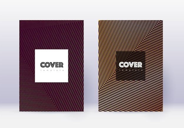 Hipster cover design template set.