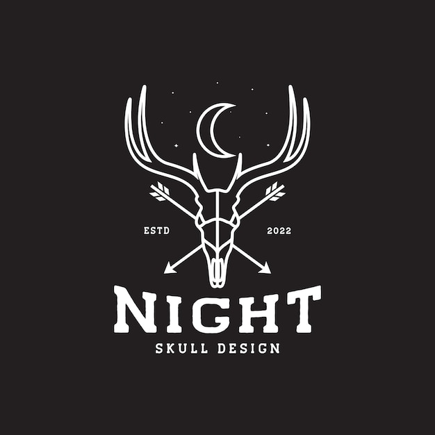 Hipster deer skull with stars logo design vector graphic symbol icon illustration creative idea