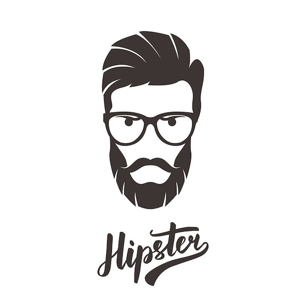 Hipster fashion bearded man portrait in glasses.