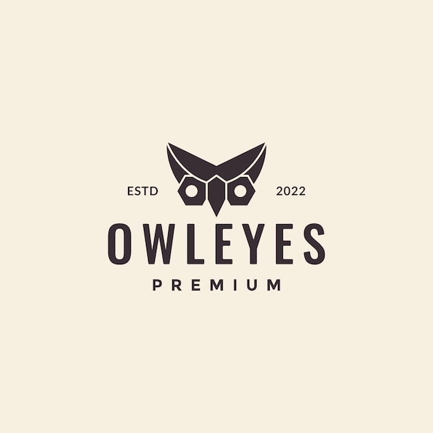 Hipster head unique owl logo design