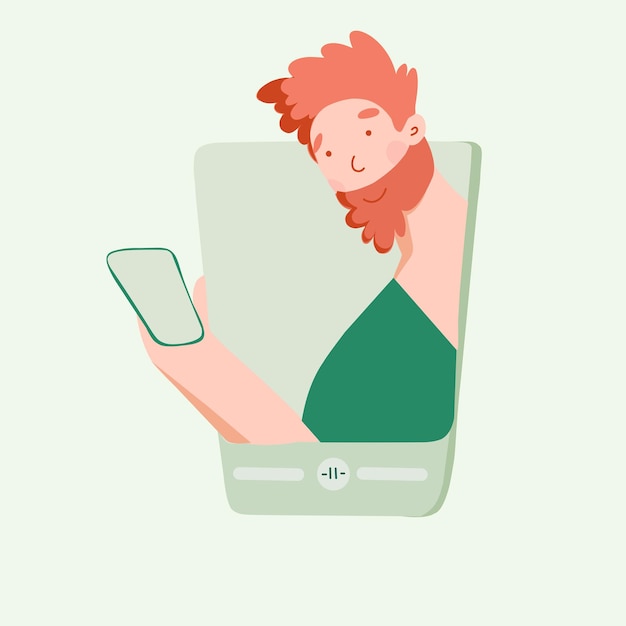 Hipster icon people holding smartphone smartphone icon