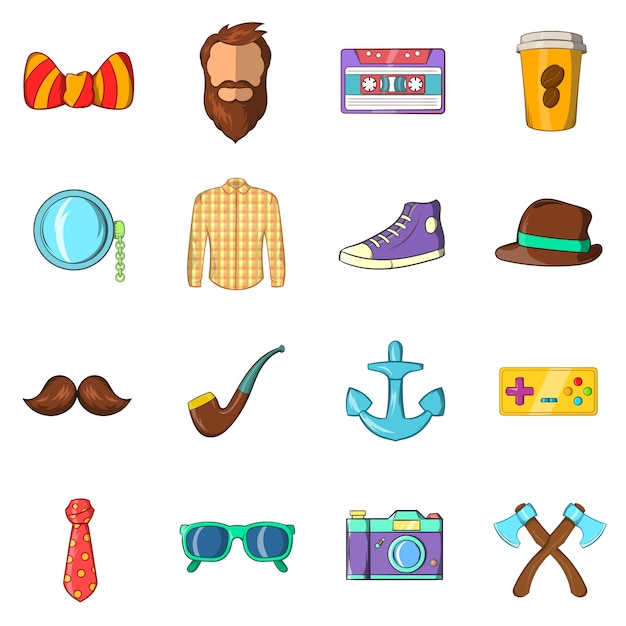 Hipster icons set