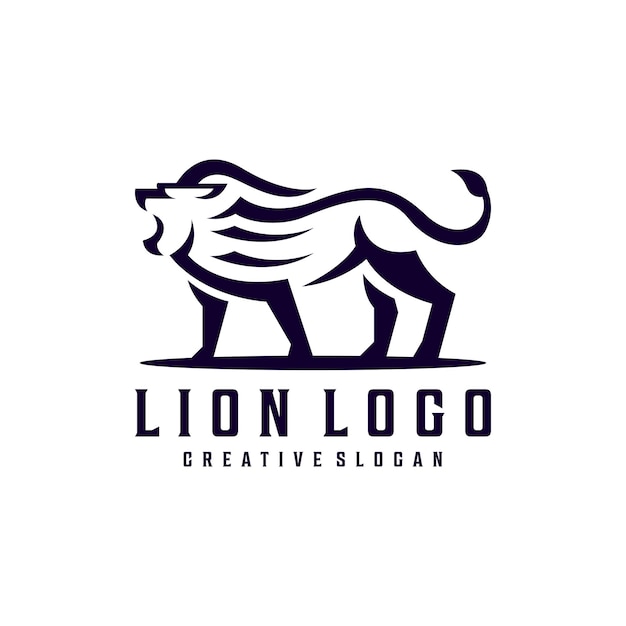 Hipster Lion Simple Creative Logo Template