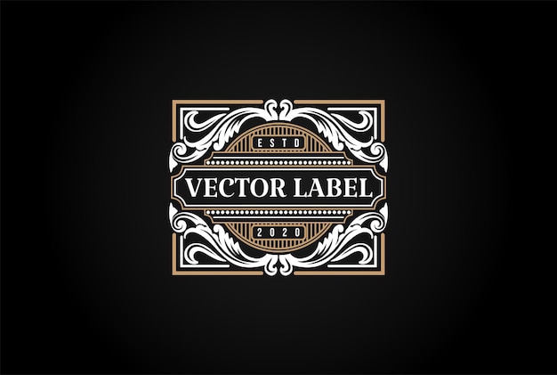 Hipster Luxury Retro Vintage Badge Emblem Label Logo Design Vector