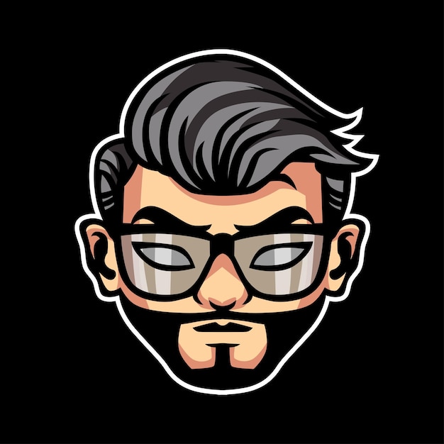 Hipster Man Mascot Cartoon Illustration