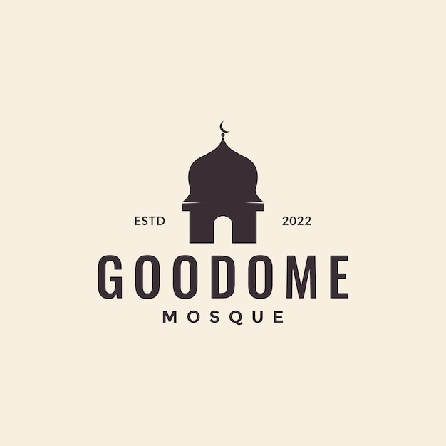 Hipster minimal dome mosque logo design vector graphic symbol icon illustration creative idea