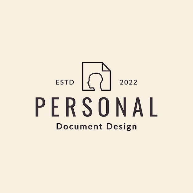 Hipster personal document paper logo design vector graphic symbol icon illustration creative idea