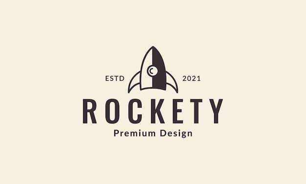 Hipster rocket start up logo vector symbol icon illustration design