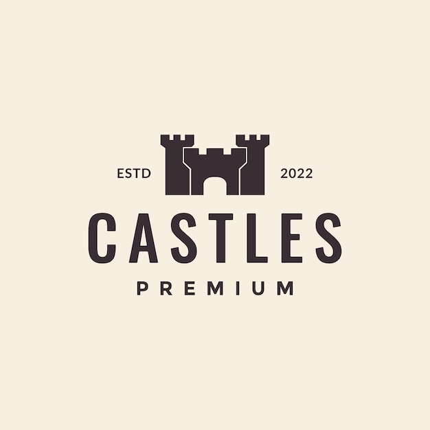 Hipster simple castle monument logo design vector graphic symbol icon illustration creative idea