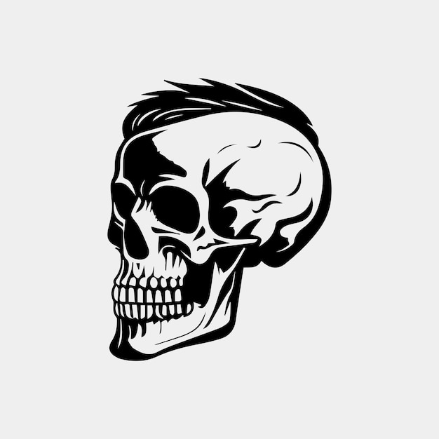 Hipster Skull vector design idea