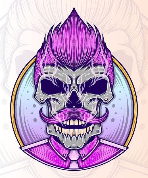 Hipster Skull Vector