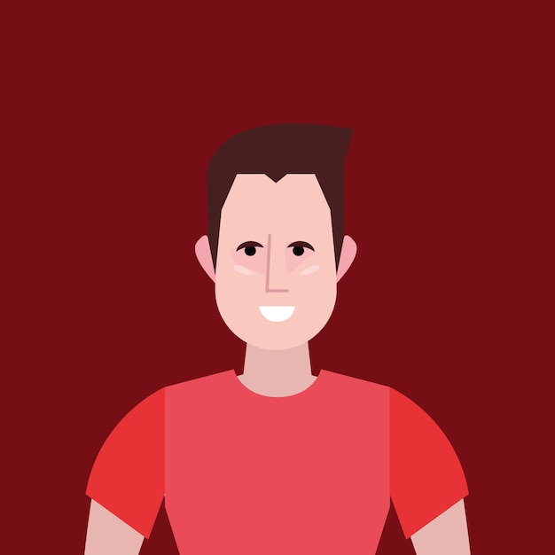 Hipster style with cartoon happy man icon over red background