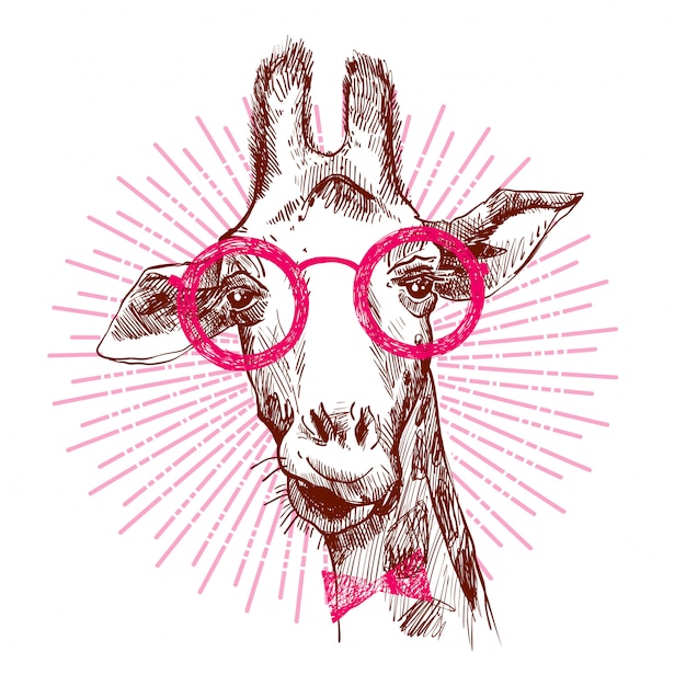 A hipster stylish giraffe.