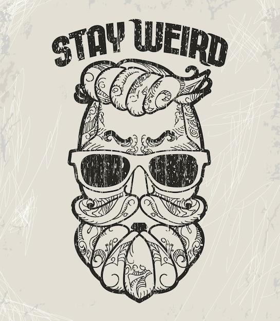 Vector hipster t-shirt design, retro style grunge print.