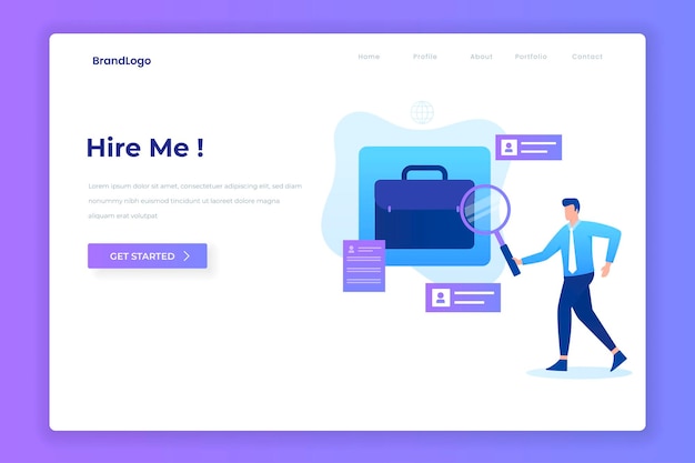 Hire me illustration vector concept for websites landing pages