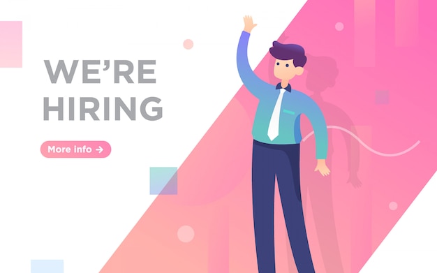 Hiring or recruitment landing page illustration