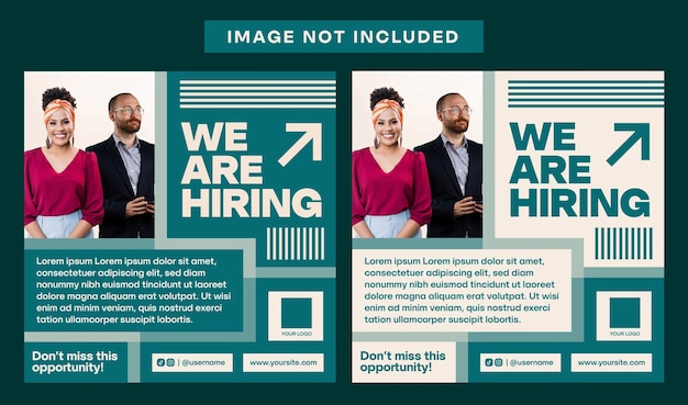 Vector hiring social media post template