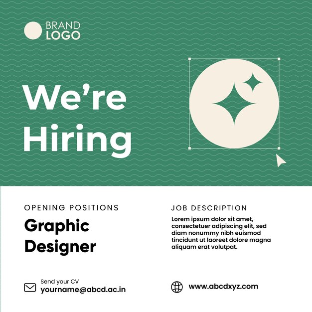 Vector hiring social media poster