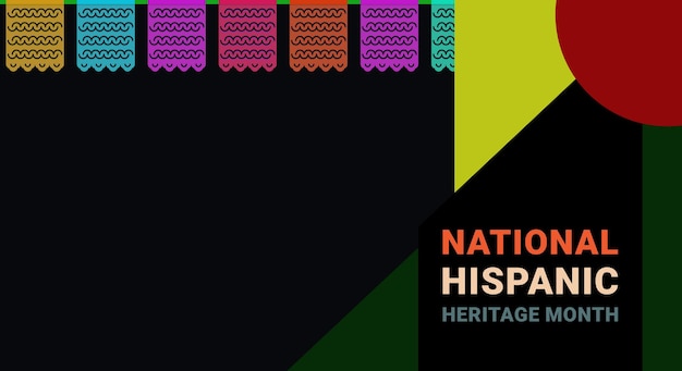 Hispanic heritage month Abstract art ornament background design retro style with text geometry