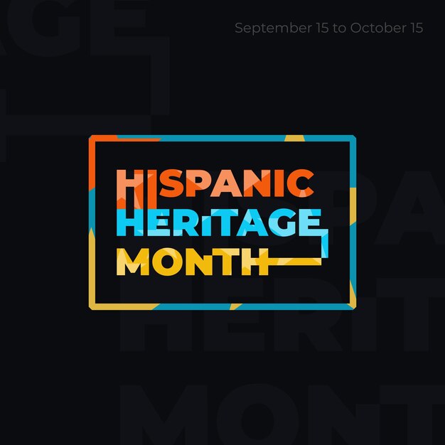 Hispanic heritage month Abstract logo design in retro style geometry