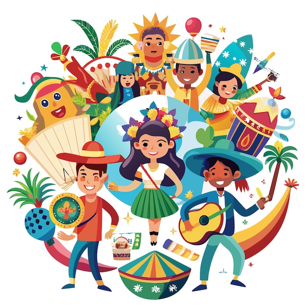 Hispanic Heritage Month The Beauty of Hispanic Festivals Print Vector Illustration Design