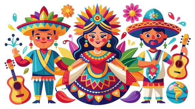 Hispanic Heritage Month The Beauty of Hispanic Festivals Print Vector Illustration Design