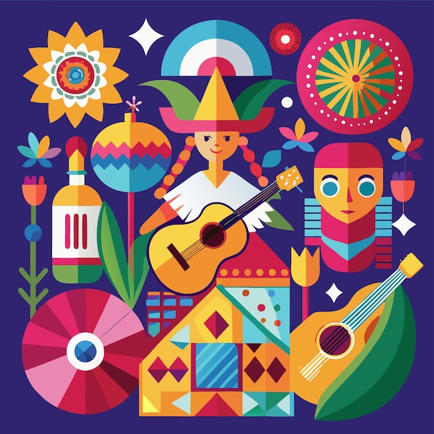 Hispanic Heritage Month Vector Illustration Art