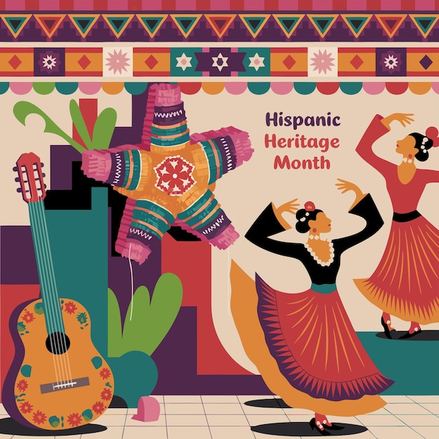 Vector hispanic heritage month vector illustration art