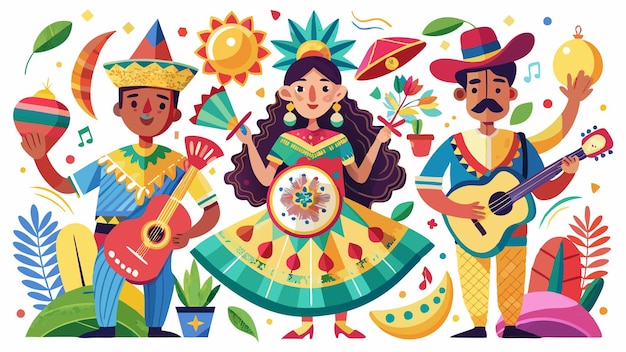 Hispanic Heritage Month The Vibrancy of Hispanic Cultural Print Vector Illustration Design