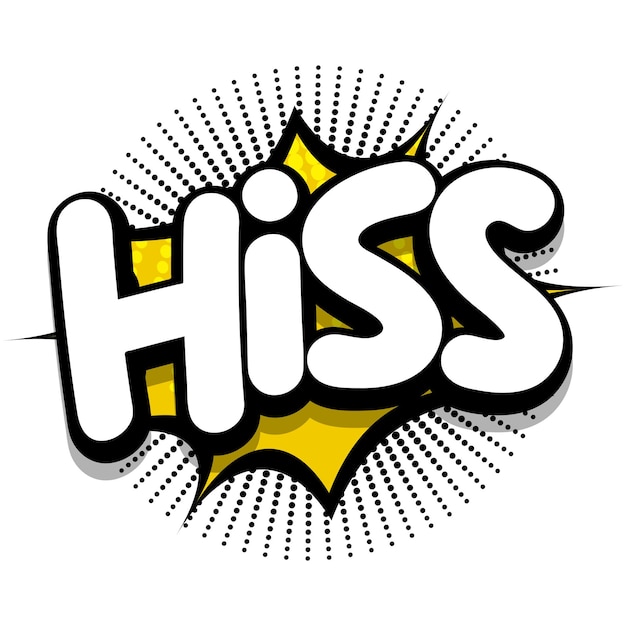 Hiss Comic book explosion bubble vector illustration