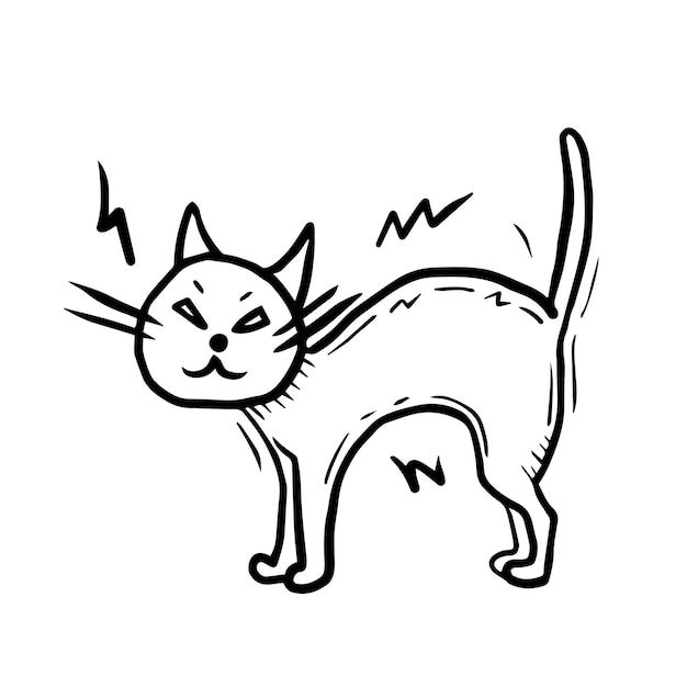 Hissing cat simple doodle