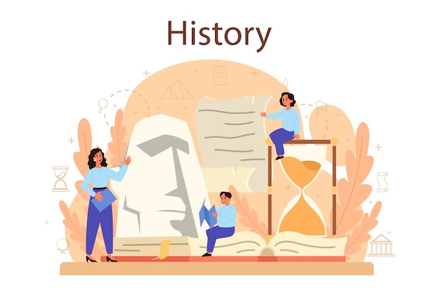 Vector history concept illustration in flat style