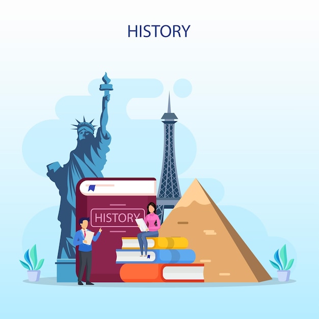 Vector history school subject idea of science and education knowledge of past and ancient vector