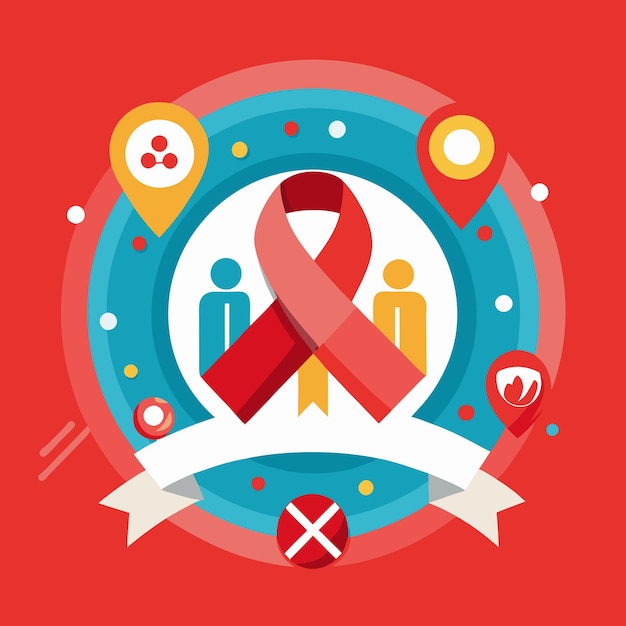 Vector hiv aids awareness banners clip art vector design