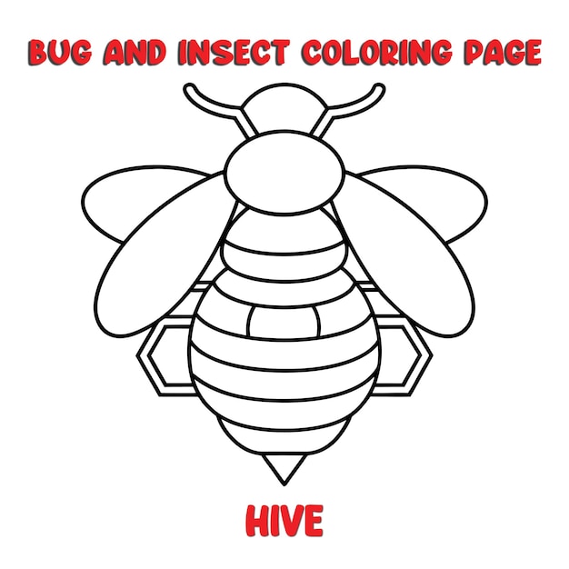 Vector hive coloring page for a children bugs coloring book