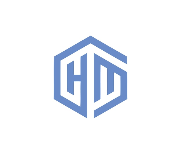 hm logo with pantagon shape hm