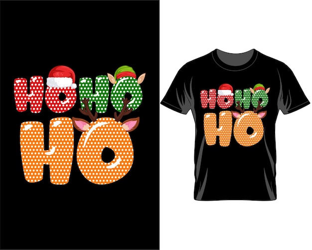 HO HO HO Christmas quotes t shirt design vector