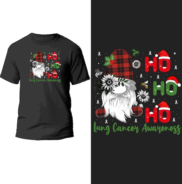 ho ho ho lung cancer awareness t shirt design.