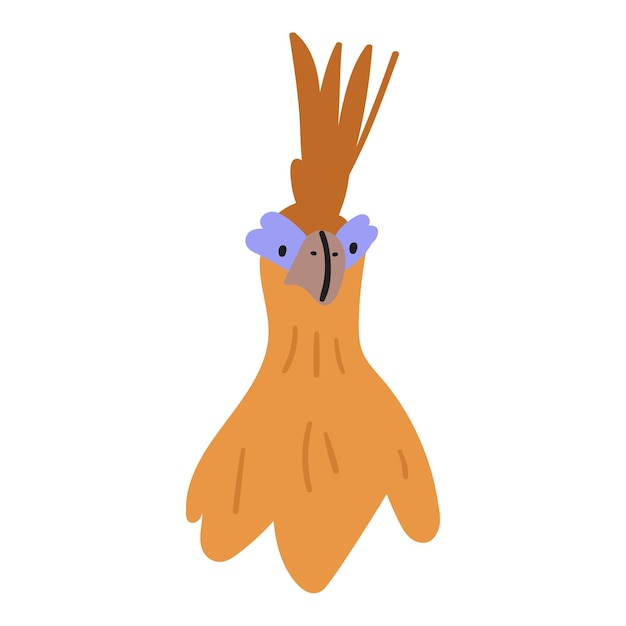 Hoatzin. Bird. Flat vector hand drawn illustration on white background.