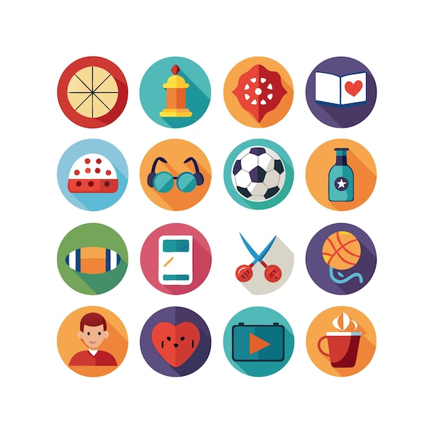 Hobbies and Interests Icon Set Collection for Documents Websites and Mobile Applications