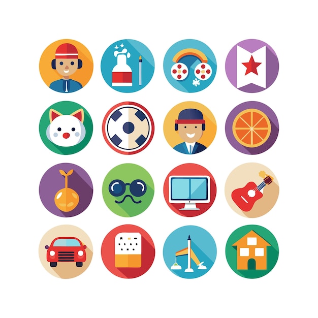 Hobbies and Interests Icon Set Collection for Documents Websites and Mobile Applications