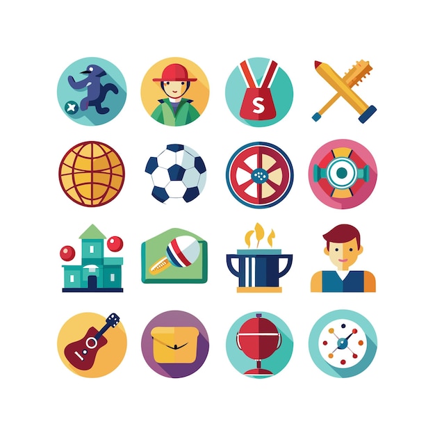 Hobbies and Interests Icon Set Collection for Documents Websites and Mobile Applications